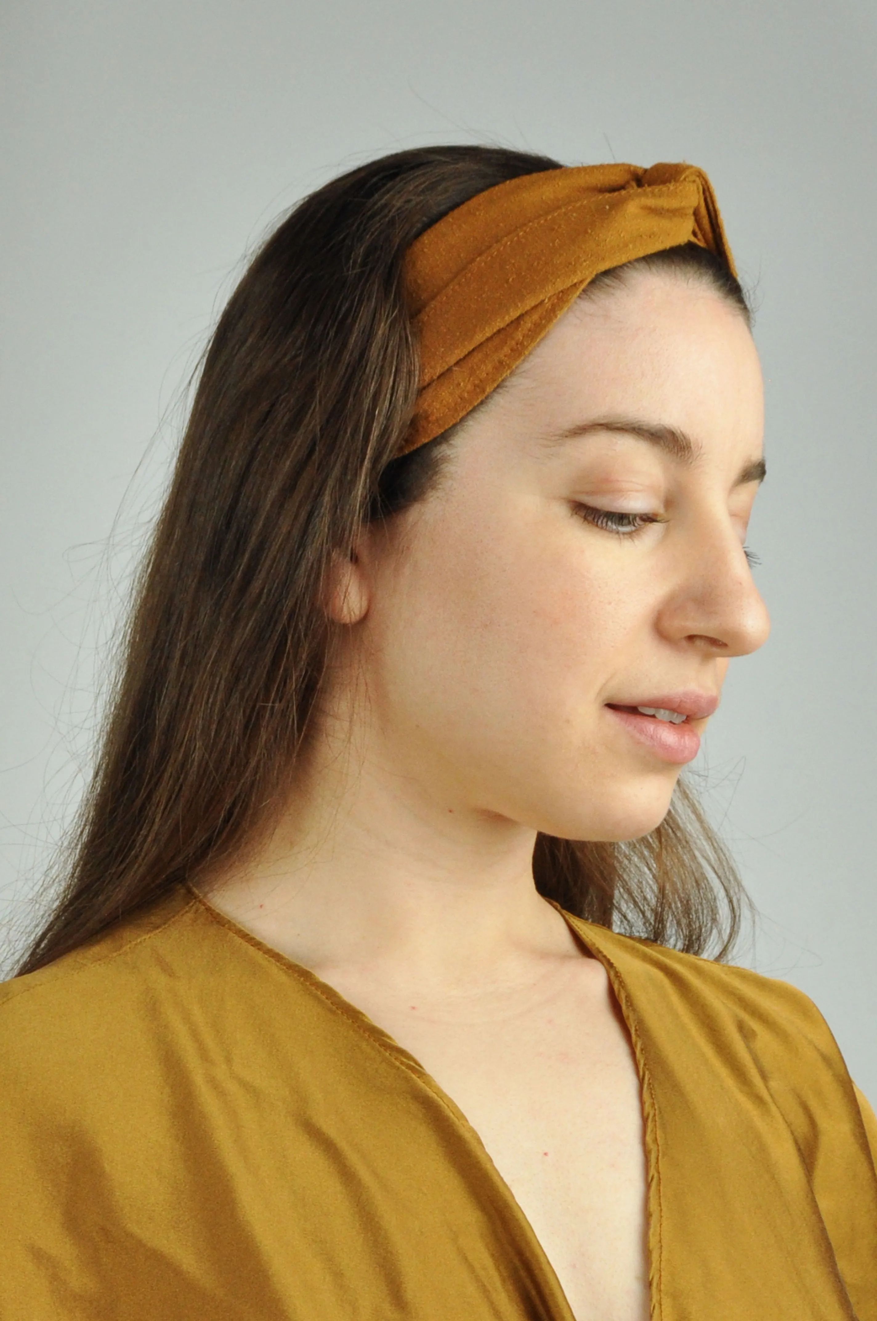 Raw Silk Spa Headwrap In Copper
