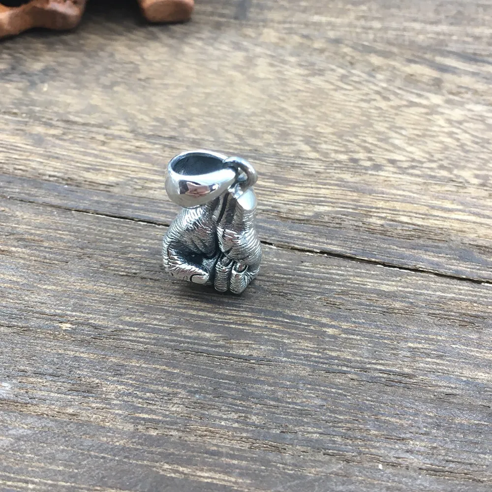 Real Solid 925 Sterling Silver Pendants Evil Eyes Fist Sports Fashion Punk Jewelry