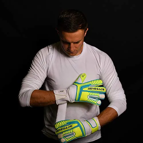 Renegade GK Vulcan Surge Hybrid Cut with Grip Soccer Youth Goalkeeper Gloves with Pro Finger Saves (Size 9, Medium)