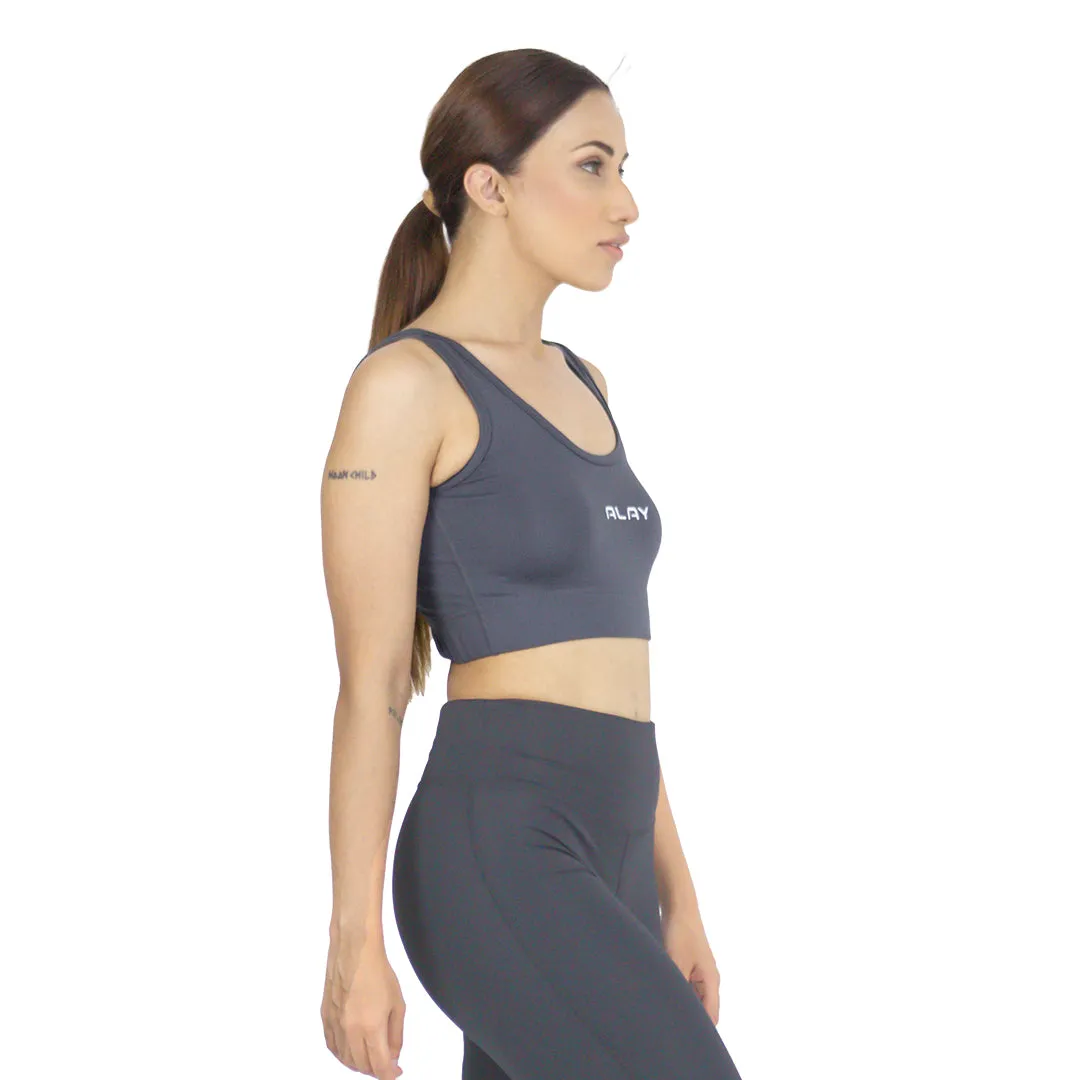 Retro Sports Bra - Grey