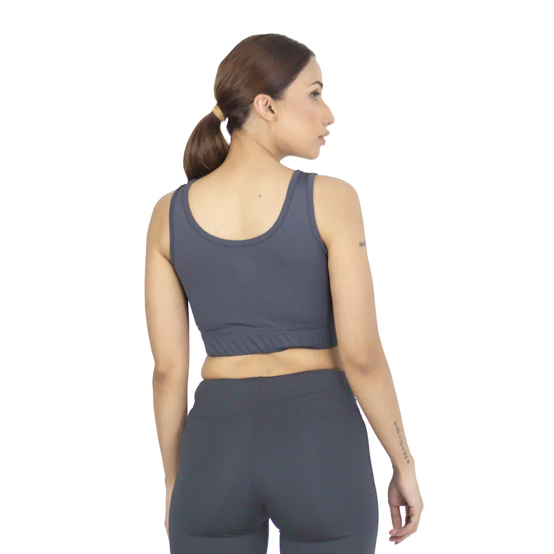 Retro Sports Bra - Grey