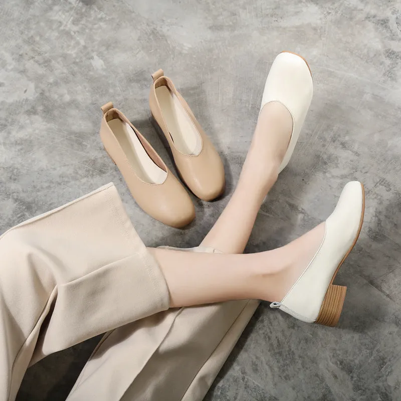 Retro Thick Heel Women's Shoes Shallow Mouth Versatile High Heels