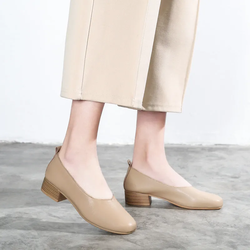 Retro Thick Heel Women's Shoes Shallow Mouth Versatile High Heels