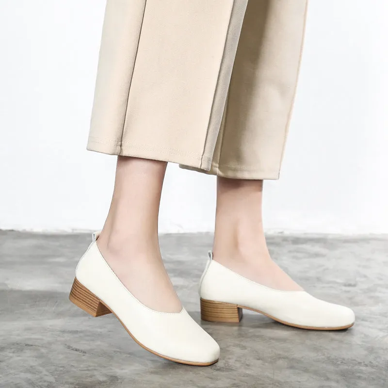 Retro Thick Heel Women's Shoes Shallow Mouth Versatile High Heels