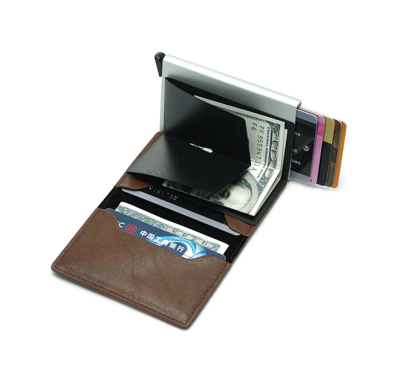 RFID Vintage Leather Wallet with Money Clips - Credit Card Holder Men's Wallet and Bank Card Holder