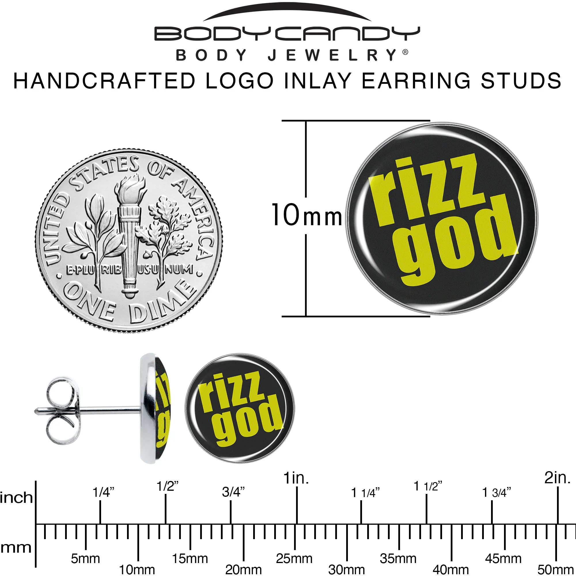 RIZZ GOD Stud Earrings