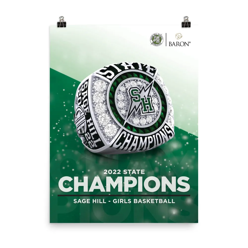 Sage Hill Girls Basketball 2022 State Championship Poster