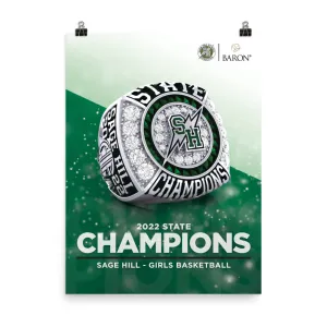 Sage Hill Girls Basketball 2022 State Championship Poster