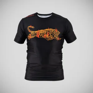 Scramble Burning Tiger Rash Guard - Black/Orange