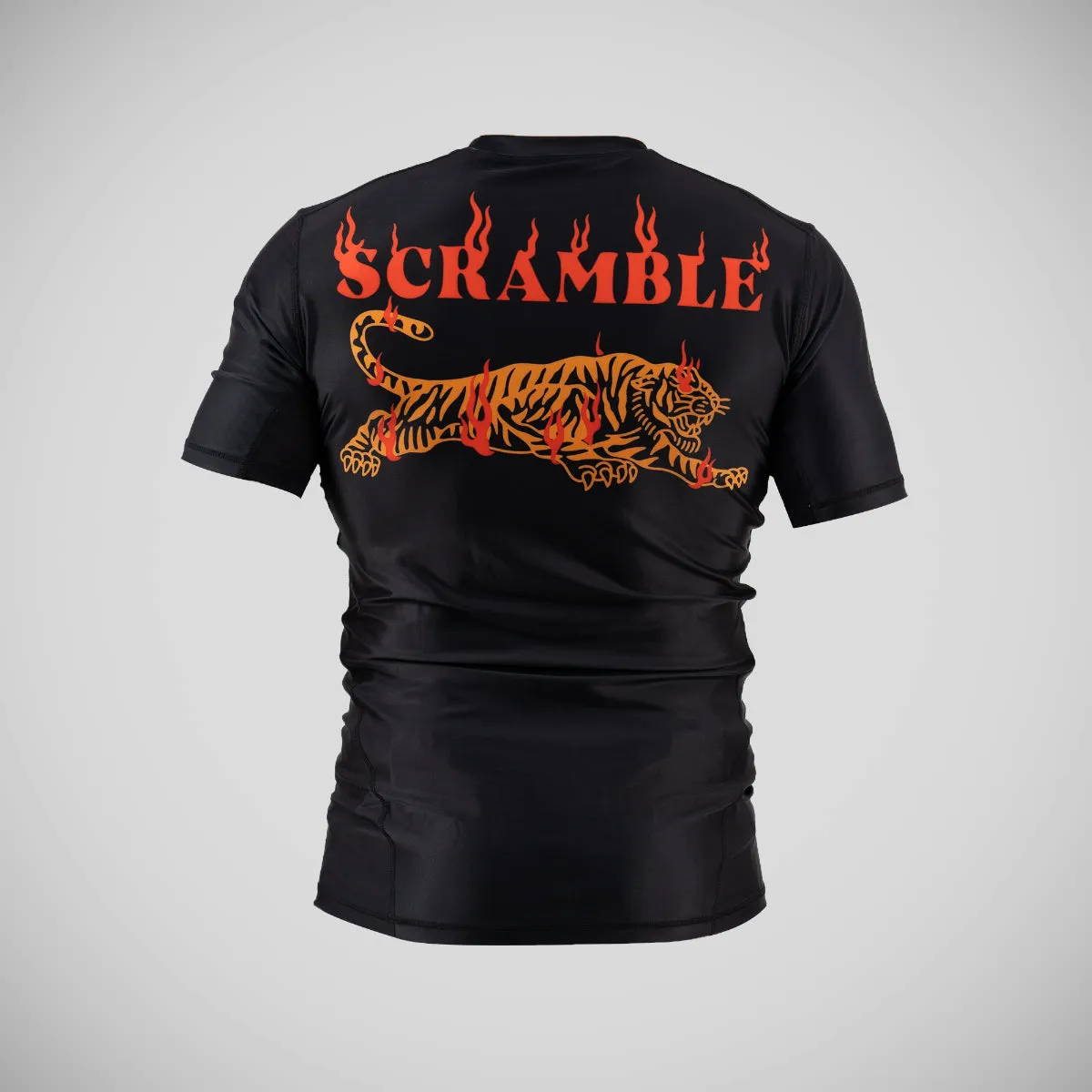 Scramble Burning Tiger Rash Guard - Black/Orange