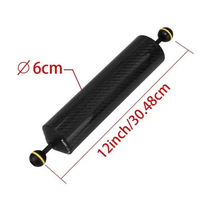 Seafrogs Diving 7/8/10/12Inch D60Mm Carbon Fiber Buoyancy Float Arms With1 Inch Dual Ball Head Compression-Resistant Underwater