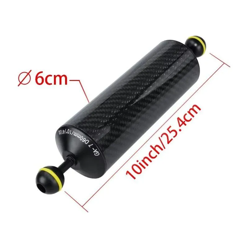 Seafrogs Diving 7/8/10/12Inch D60Mm Carbon Fiber Buoyancy Float Arms With1 Inch Dual Ball Head Compression-Resistant Underwater