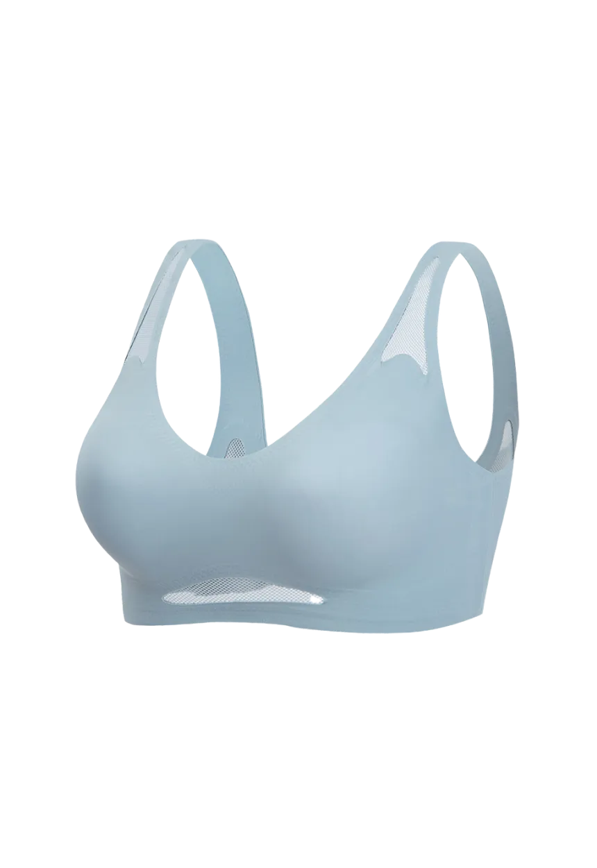 Seamless Bra with Breathable Mesh Panels
