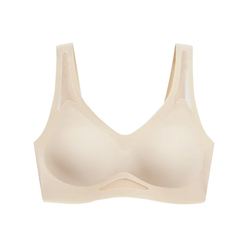 Seamless Bra with Breathable Mesh Panels