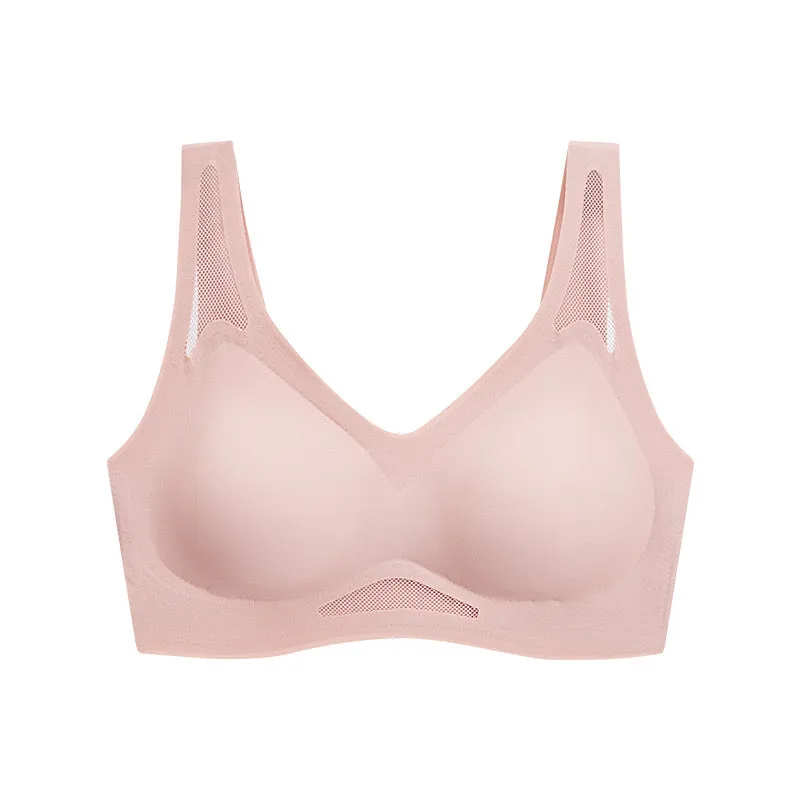 Seamless Bra with Breathable Mesh Panels