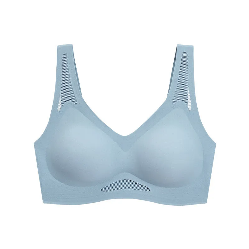 Seamless Bra with Breathable Mesh Panels