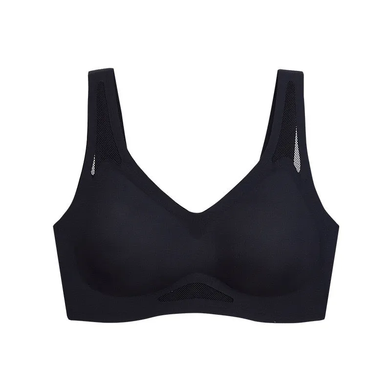 Seamless Bra with Breathable Mesh Panels