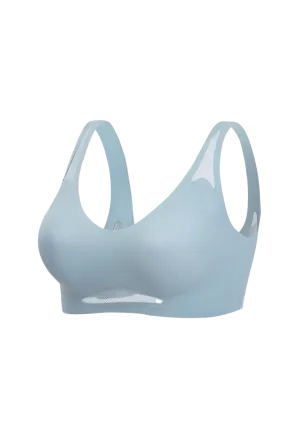 Seamless Bra with Breathable Mesh Panels