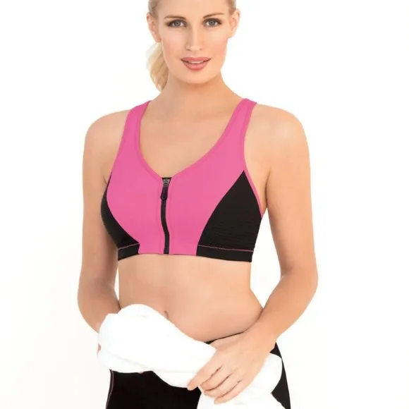 Set of 3! 34D Glamorise SPORT Bra (DOUBLE-LAYER) Wicking (HIGH-IMPACT) PINK NEW