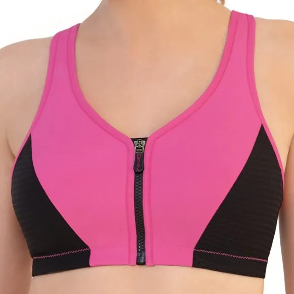 Set of 3! 34D Glamorise SPORT Bra (DOUBLE-LAYER) Wicking (HIGH-IMPACT) PINK NEW