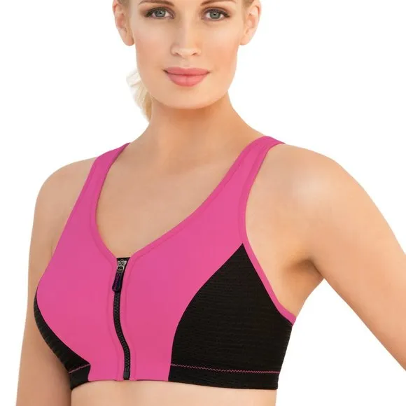 Set of 3! 34D Glamorise SPORT Bra (DOUBLE-LAYER) Wicking (HIGH-IMPACT) PINK NEW
