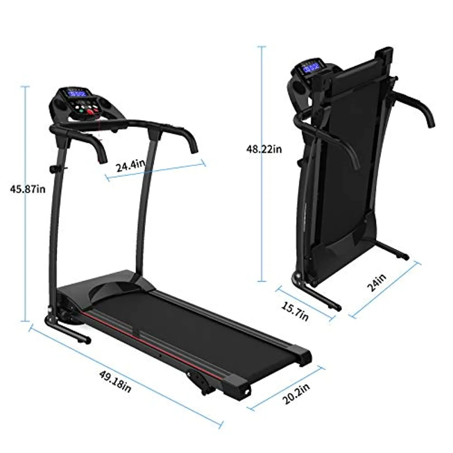 SHAREWIN Folding Treadmills for Home with Incline 220 lbs Running Exercise Machine with LCD and Mobile Phone Holder Perfect for Home Fitness Jogging Walking