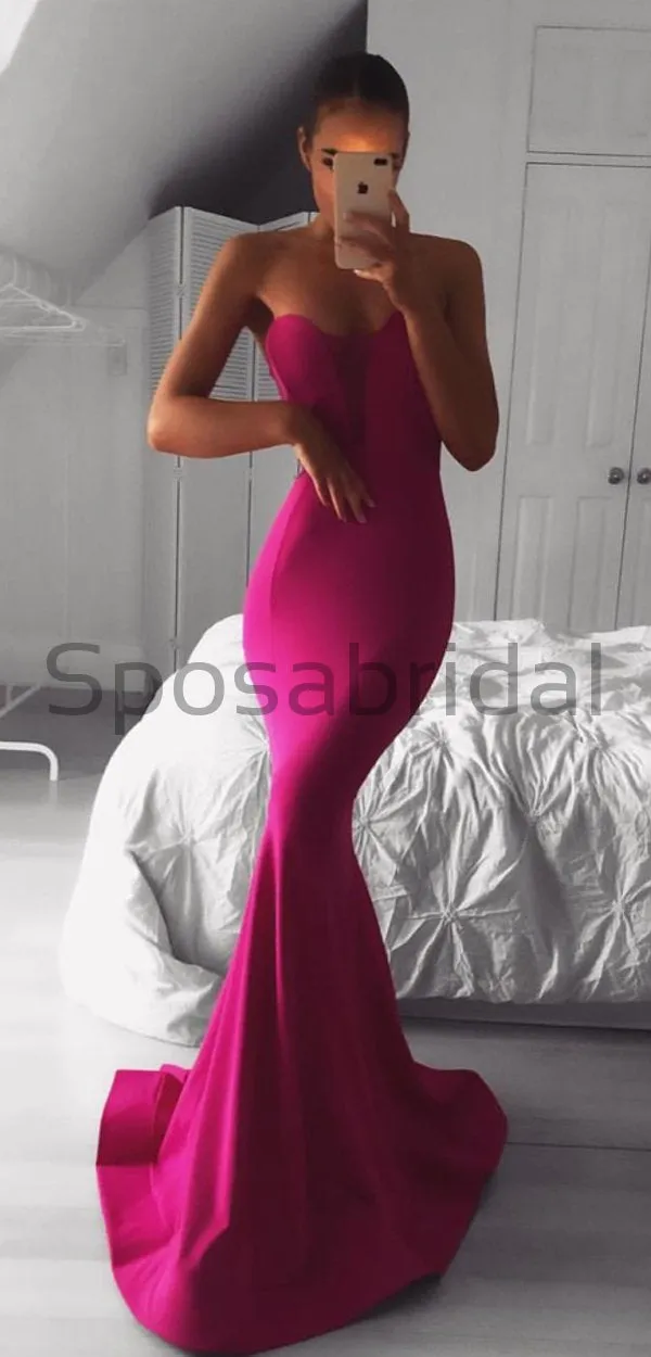 Sleeveless Popular Cheap Mermaid Simple Elegant Formal Long Prom Dresses PD1655