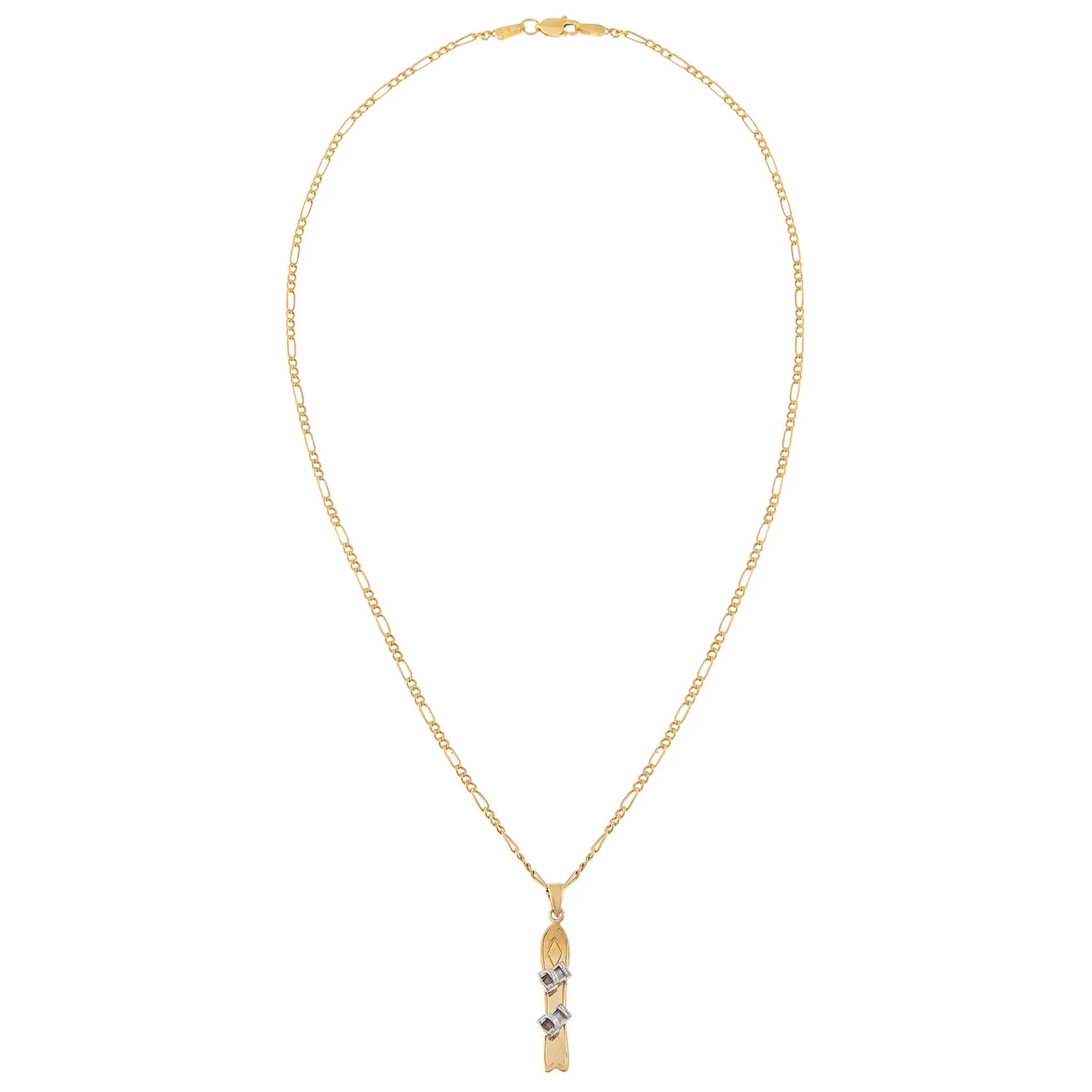 Snowboard Necklace 14K