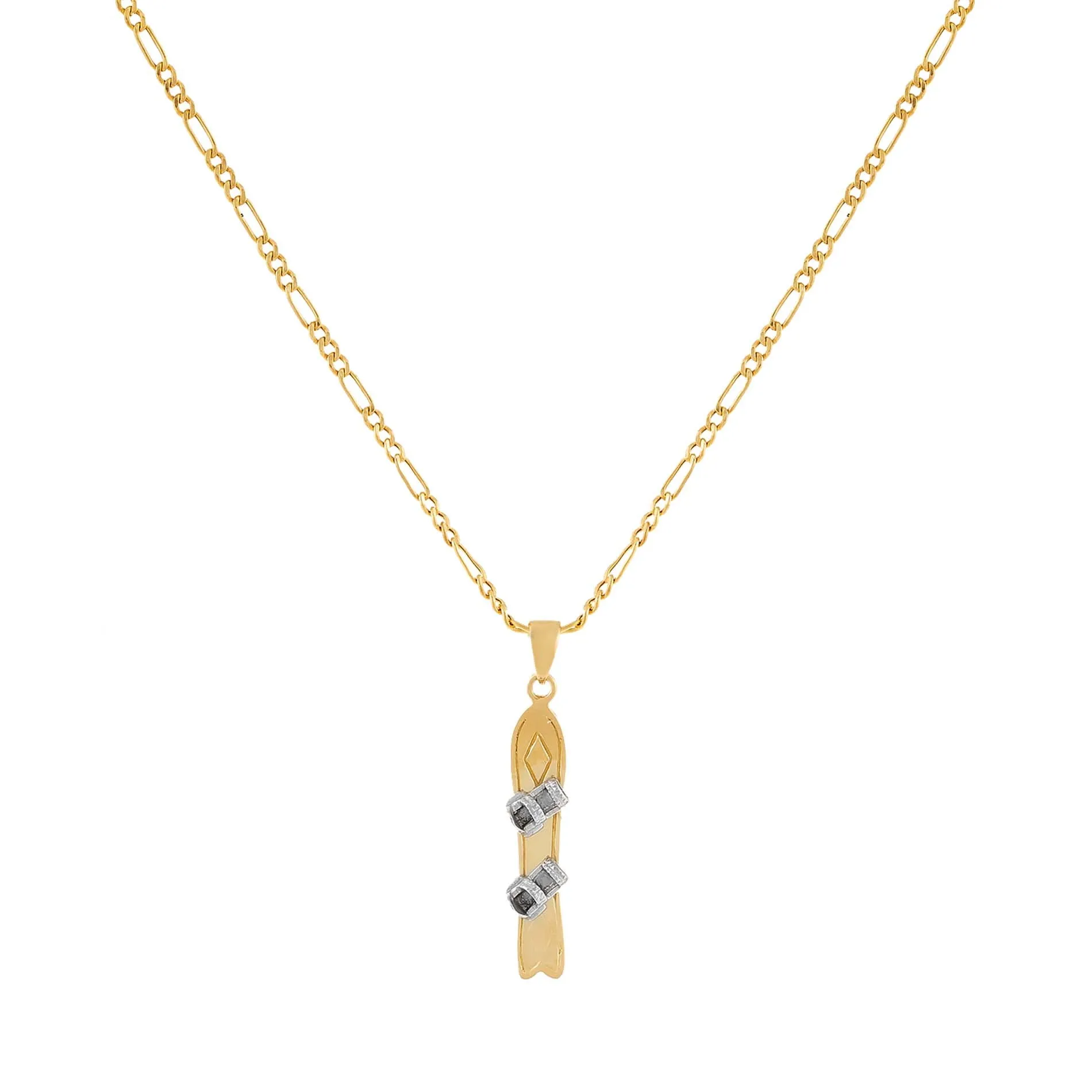 Snowboard Necklace 14K