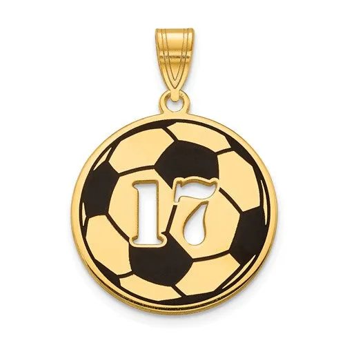 Soccer Ball Cutout Number Pendant