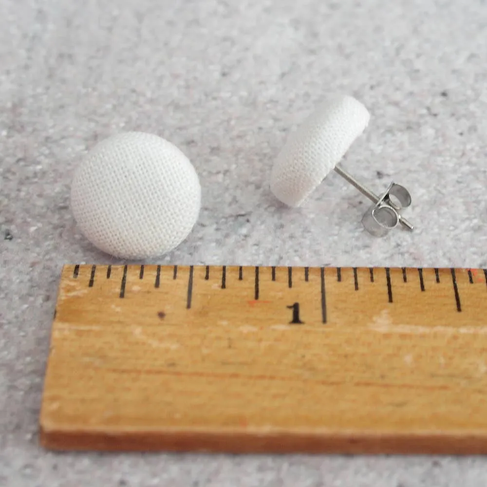 Soccer Fabric Button Earrings