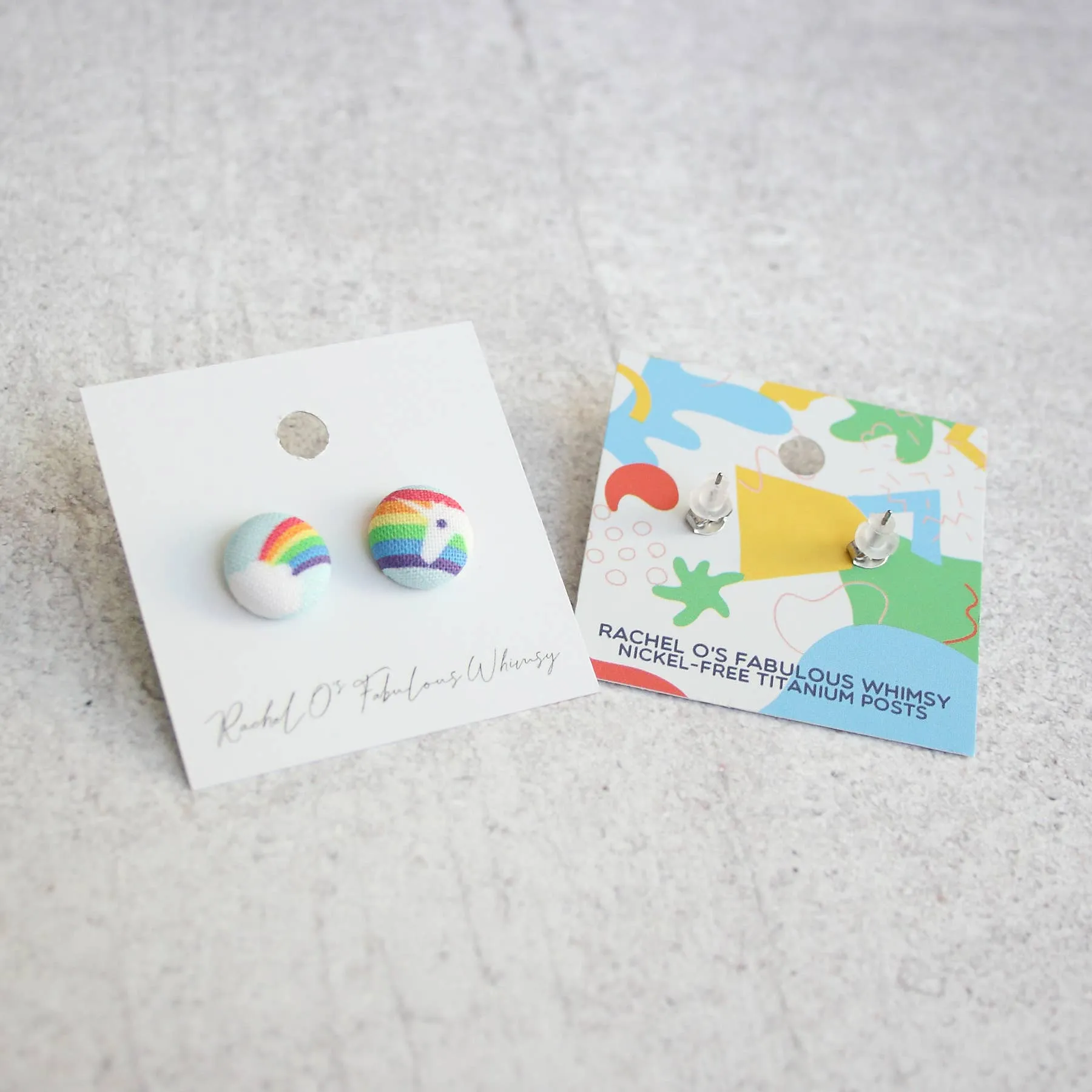 Soccer Fabric Button Earrings