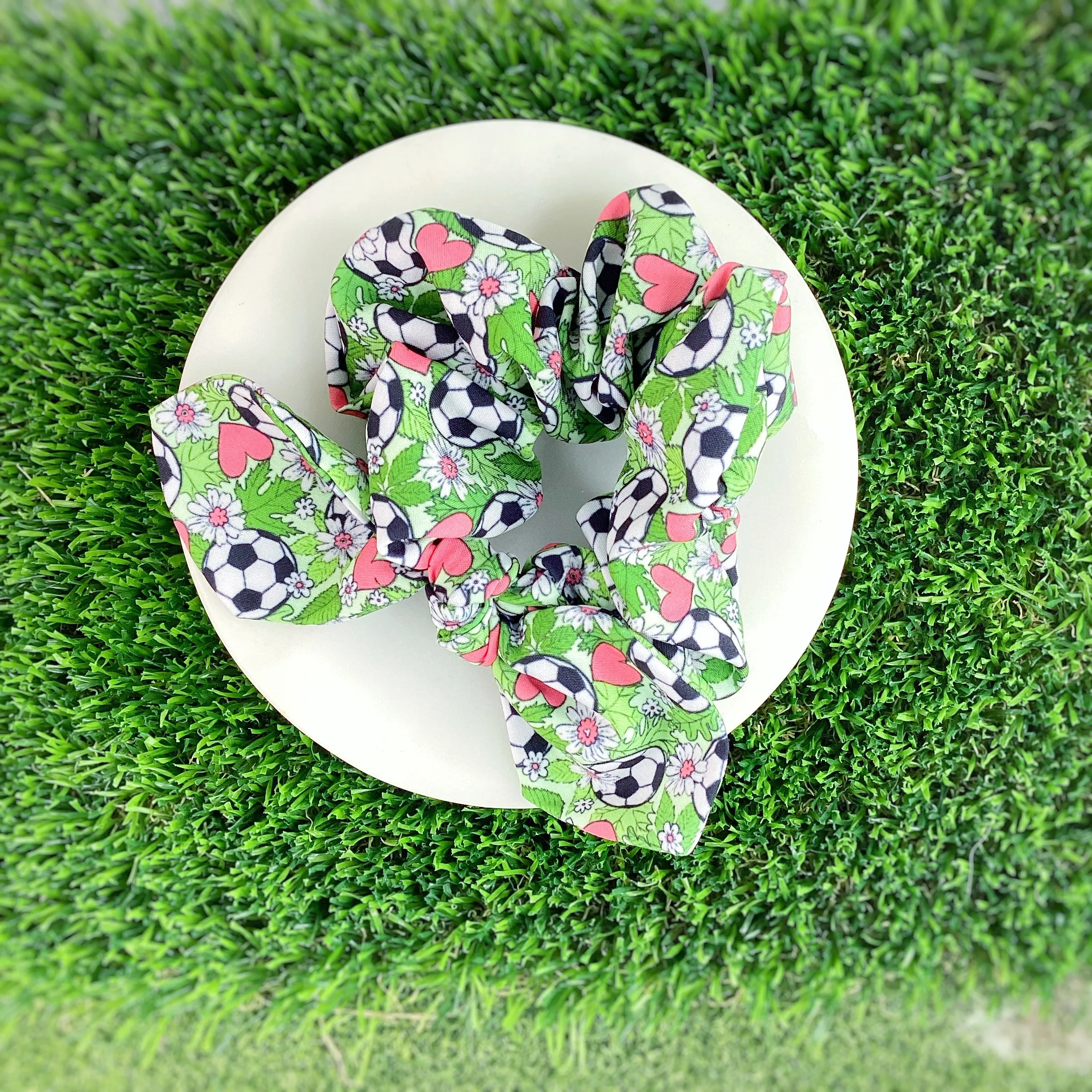Soccer Girl Bow Strip and Scrunchie Collection