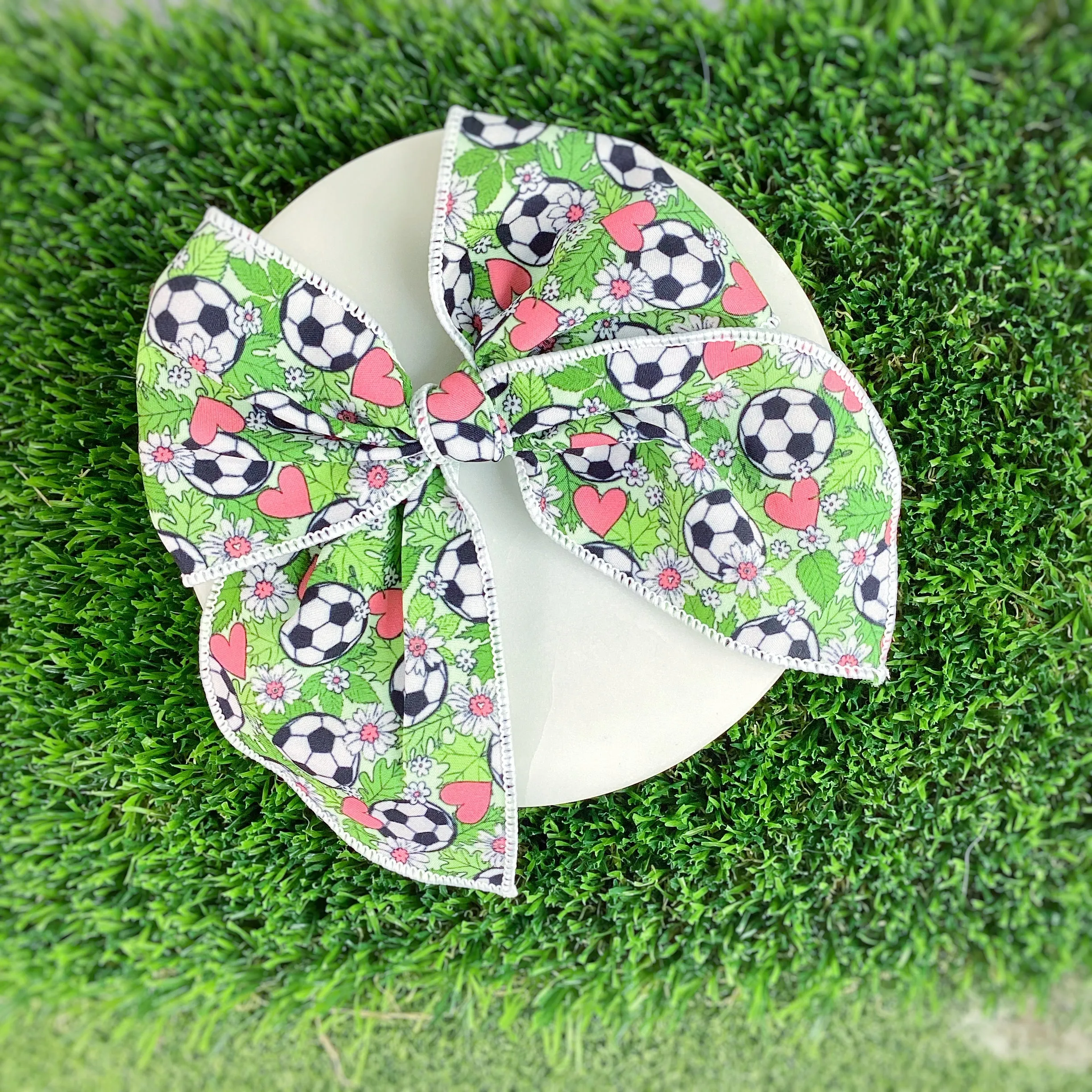 Soccer Girl Bow Strip and Scrunchie Collection