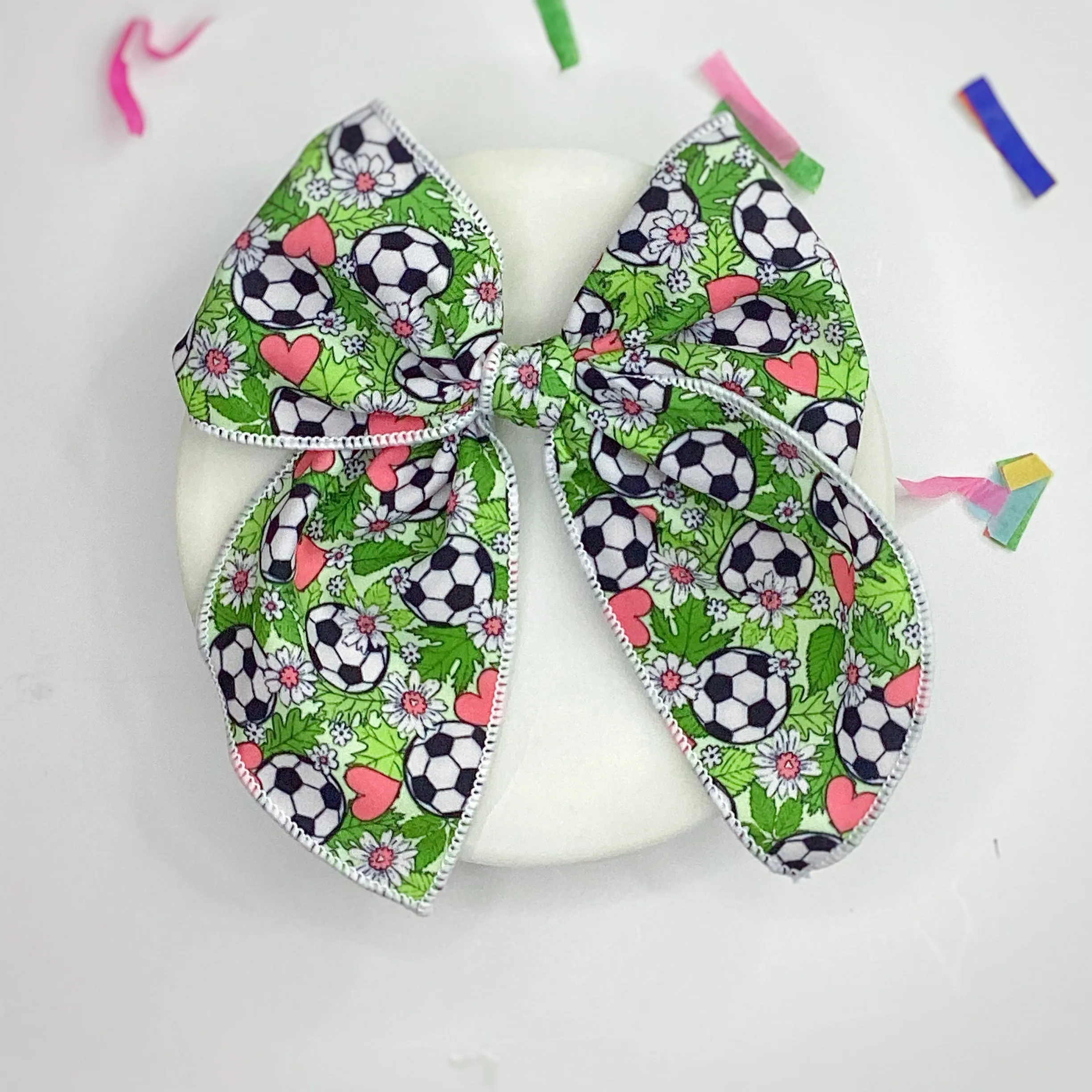 Soccer Girl Bow Strip and Scrunchie Collection