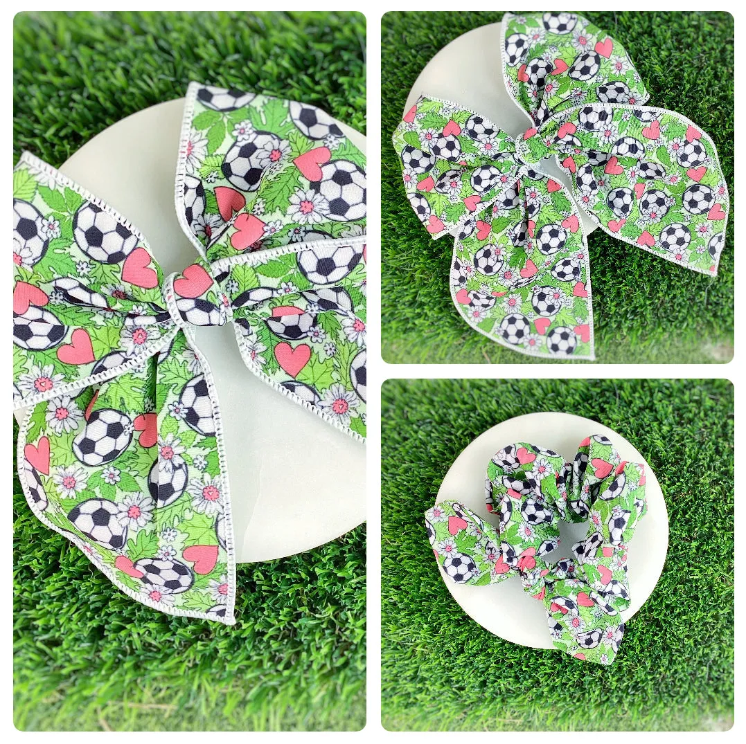 Soccer Girl Bow Strip and Scrunchie Collection