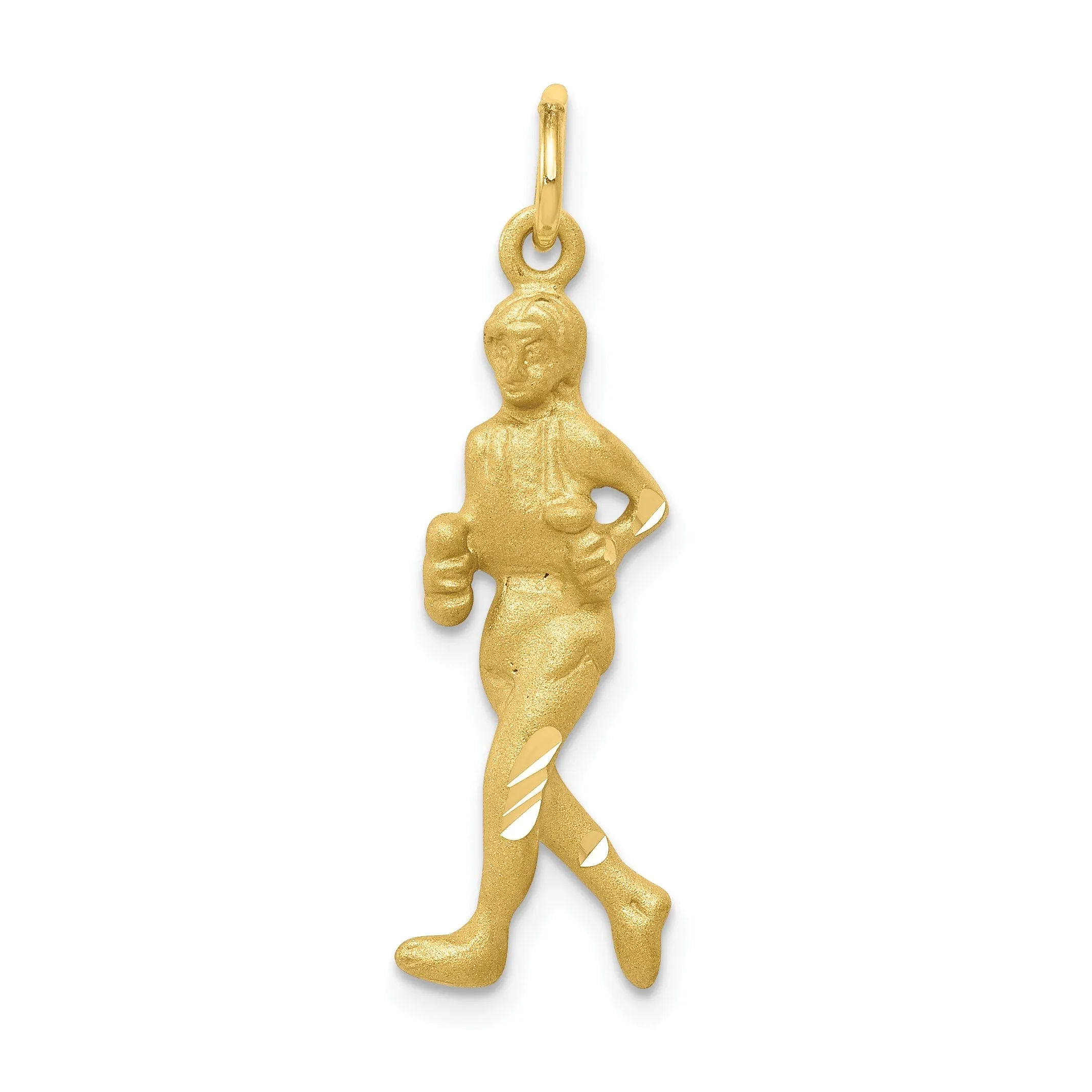 Solid 10k Yellow Gold Women Runner Pendant