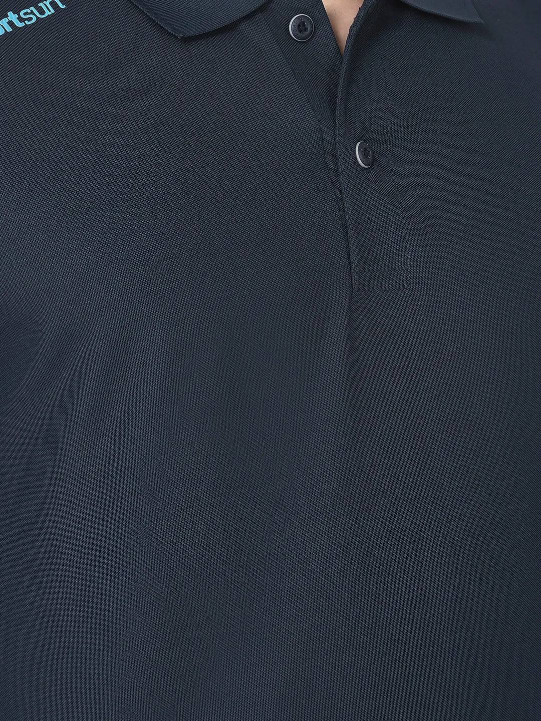 Sport Sun Max Polo Plus Navy Blue T-shirt for Men