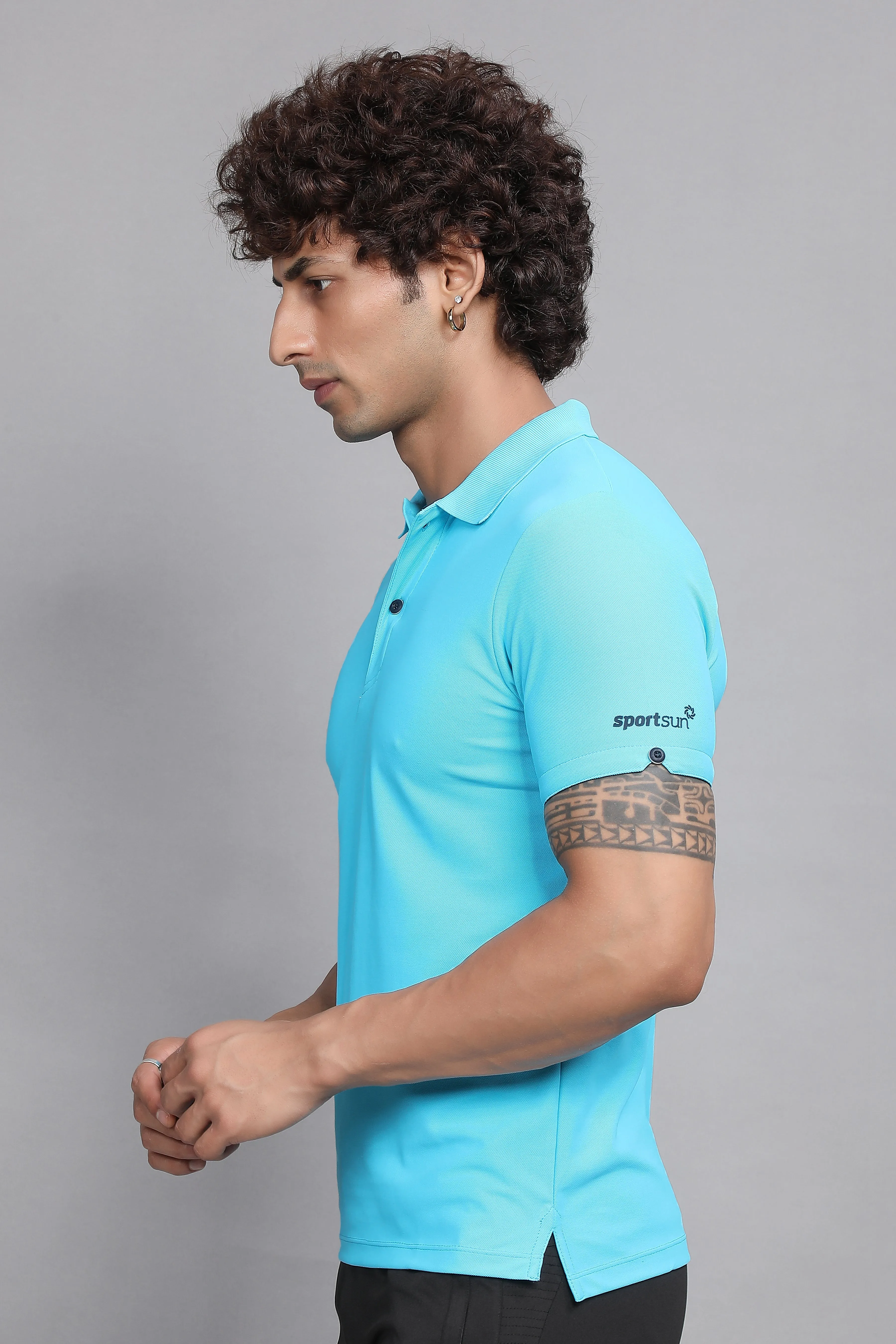 Sport Sun Max Polo Sky Blue T-shirt for Men