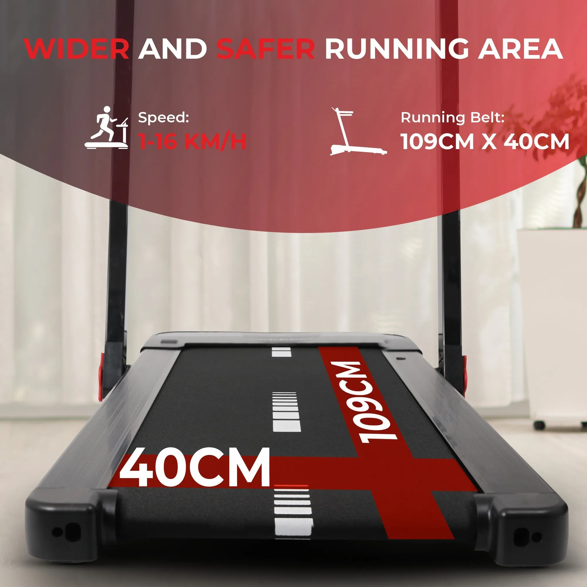 Sport24 1-16 km/h 5 in 1 Folding Treadmill Walking Pad Running Machine with Auto-Incline, Advanced LED Display, Bluetooth, Handlebars, Speakers, Adjustable Work Tray, Apps, 4.5HP Quiet Motor, Remote Control, 3 Years Brand Warranty