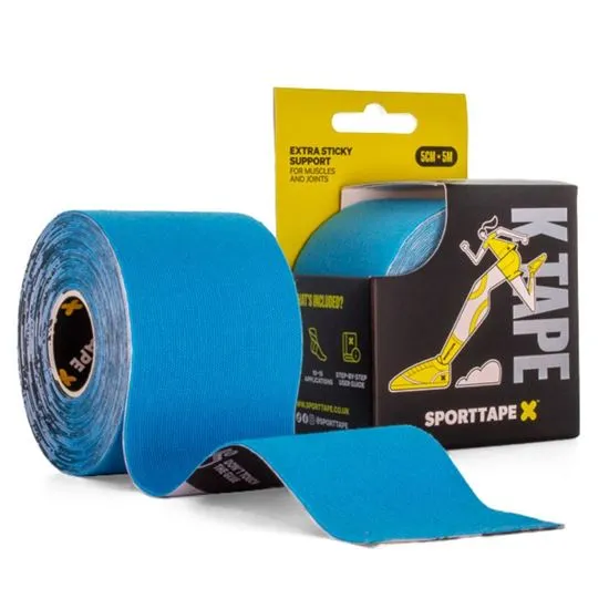 SPORTTAPE K Tape - Kinesiology Tape, in 5 colours (black, beige, blue, pink & wild)