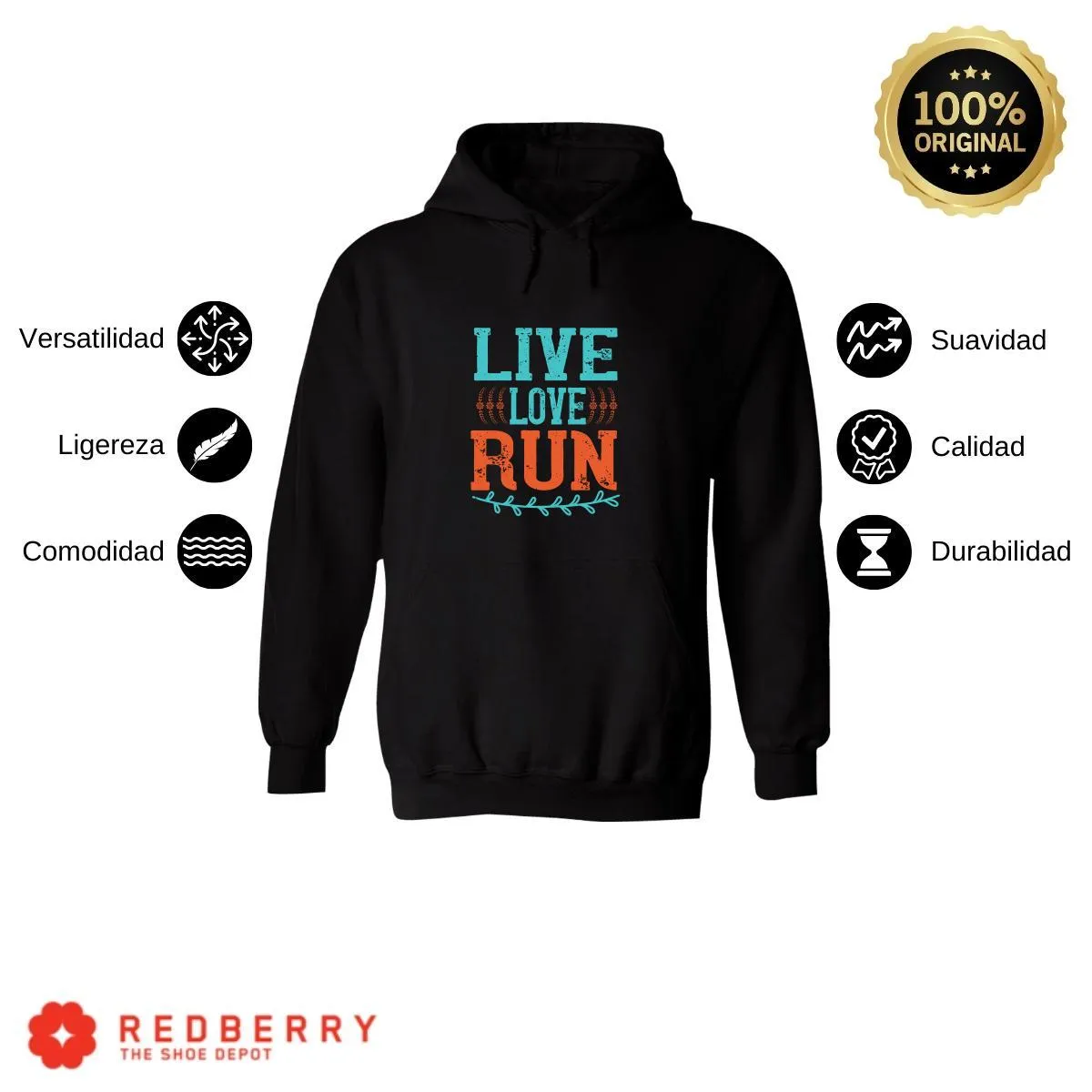 Sudadera Hombre  Hoodie Running Correr Maratón 018