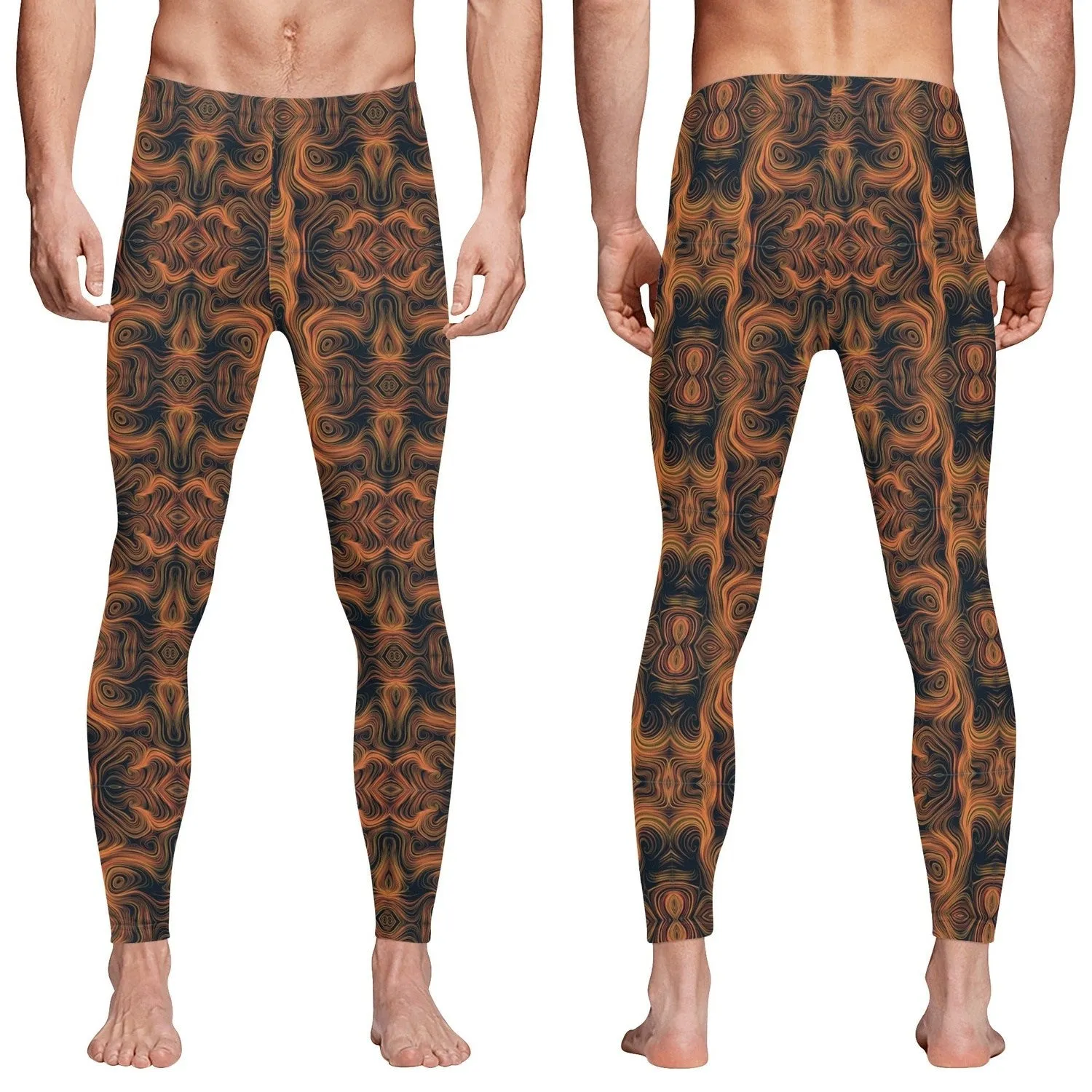 Swirl Lines  Men's All Over Print Sports Leggings