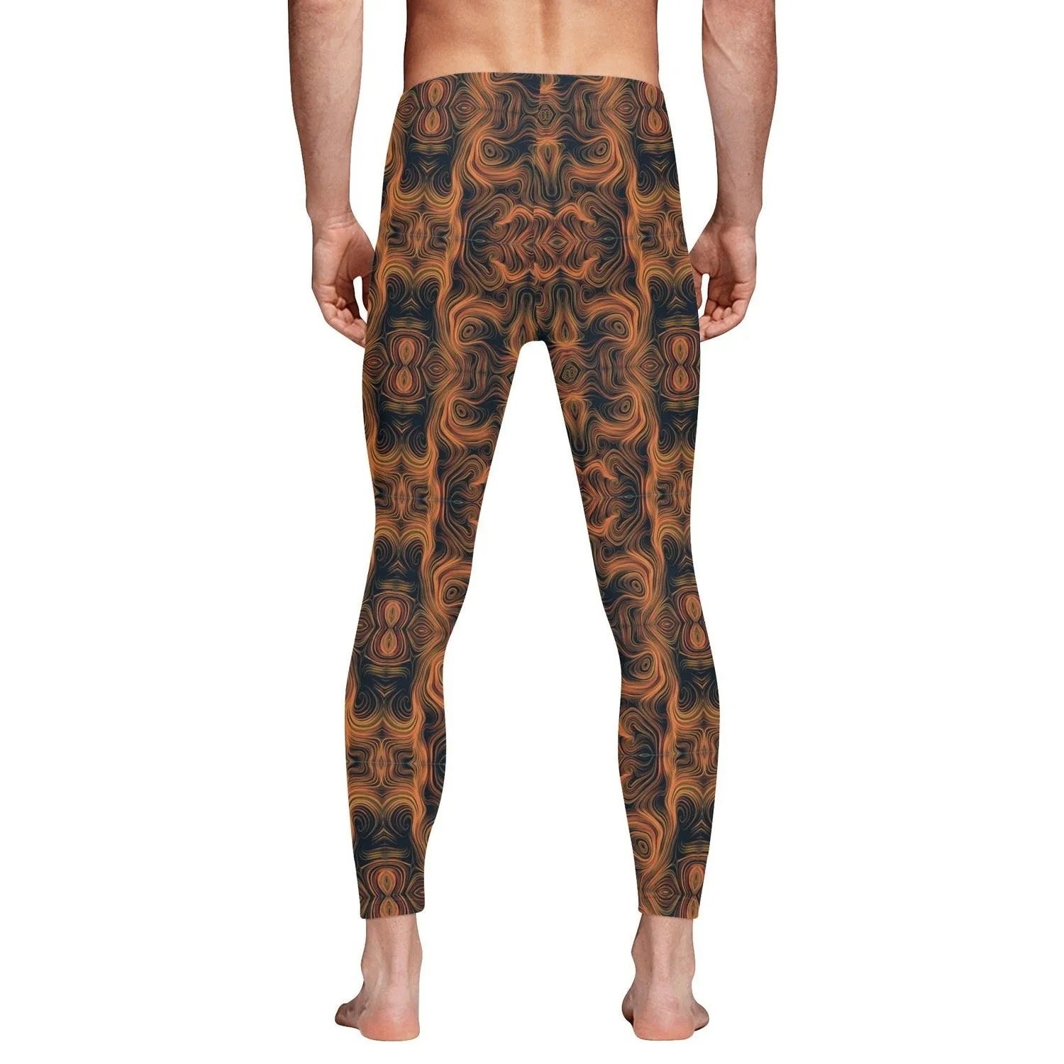 Swirl Lines  Men's All Over Print Sports Leggings