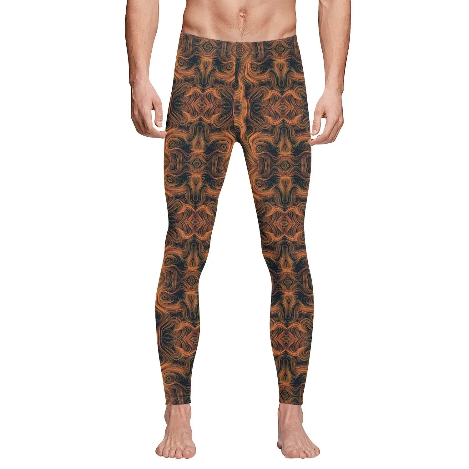 Swirl Lines  Men's All Over Print Sports Leggings