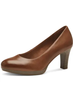 Tamaris Helena Leather 50's Pumps Cognac