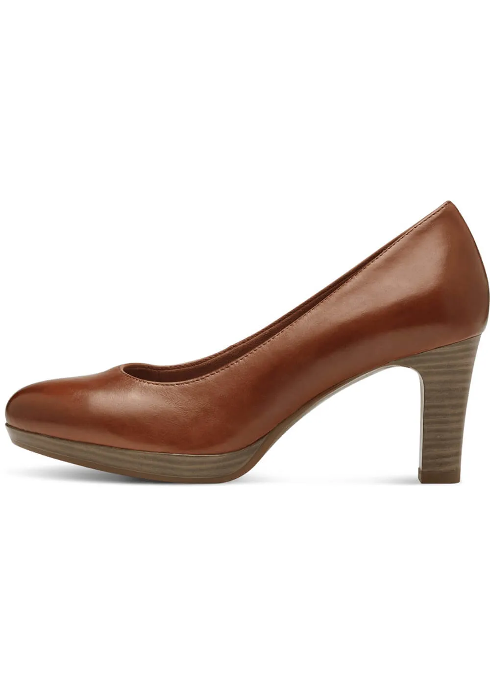 Tamaris Helena Leather 50's Pumps Cognac