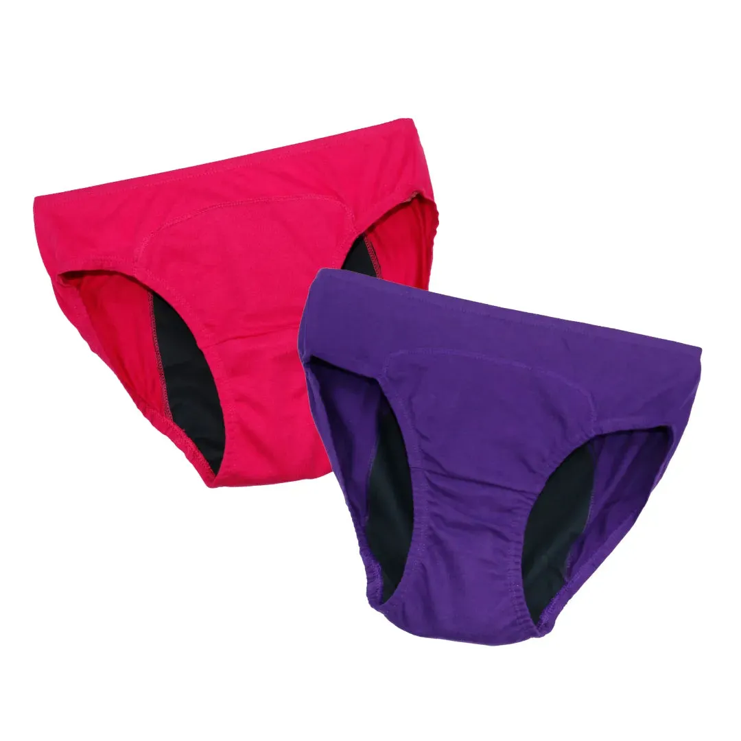 Teen Period Panties | For Stain Free Period | Hipster Fit | Use with Pad For Hygiene | Prevents Front & Back Stains | 2 Pack