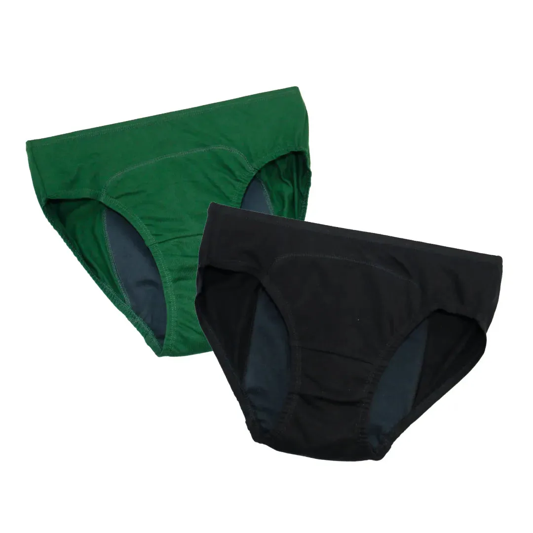 Teen Period Panties | For Stain Free Period | Hipster Fit | Use with Pad For Hygiene | Prevents Front & Back Stains | 2 Pack