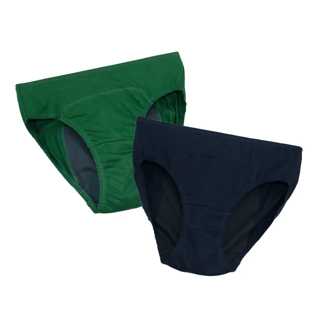 Teen Period Panties | For Stain Free Period | Hipster Fit | Use with Pad For Hygiene | Prevents Front & Back Stains | 2 Pack